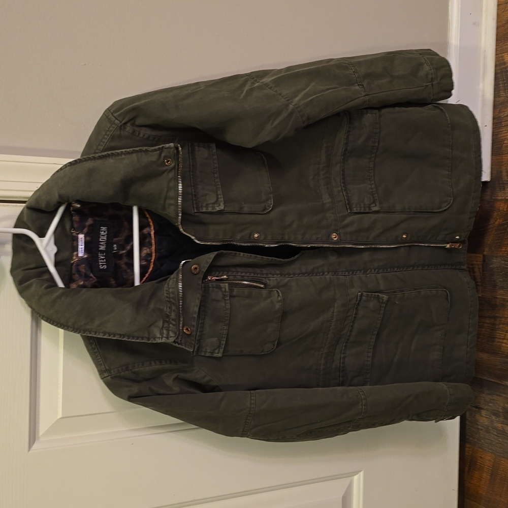 Steve Madden Olive Green Military Utility Jacket SIZE M